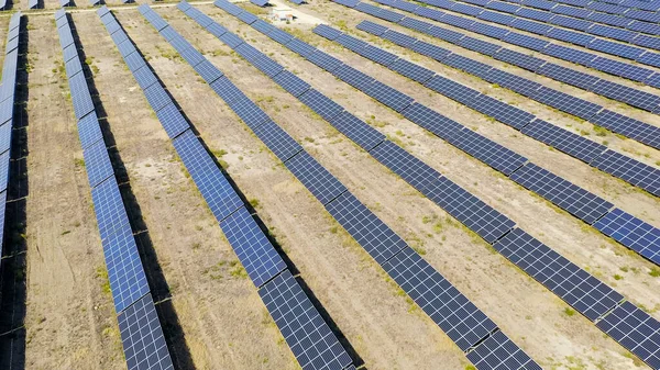 Russland Gebiet Stawropol Solarkraftwerk Einem Klaren Sonnigen Tag Luftaufnahme — Stockfoto