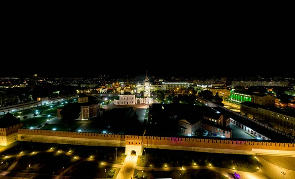 Tula Rússia Kremlin Vista Aérea Noturna Catedral Assunção Tula Kremlin — Fotografia de Stock