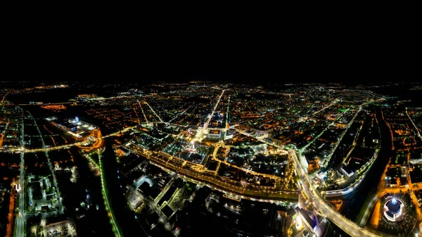 Tula Rusia Panorama Nocturno Desde Aire Kremlin Tula Luces Grandes — Foto de Stock