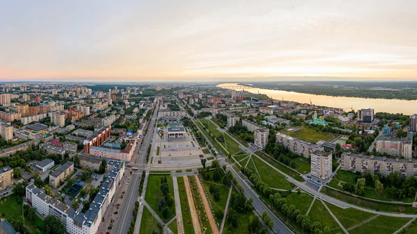 Perm Russia 2020 Perm 도시의 파노라마 공중에서 — 스톡 사진