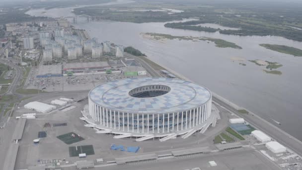 Nijni Novgorod, Rusia - 8 august 2020: Stadionul Nijni Novgorod. 4K — Videoclip de stoc