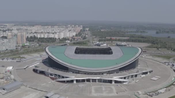 Kazan, Rússia. Vista aérea da Ak Bares Arena. Localização da Copa do Mundo FIFA de 2018. 4K — Vídeo de Stock