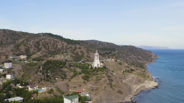 Malorechenskoe, Kırım. Aziz Mikoli 'nin tapınak feneri. Harikalar yaratıcısı. 4K — Stok video
