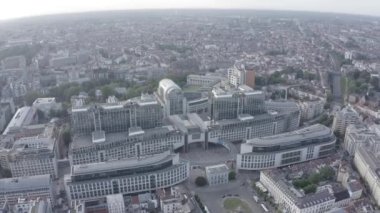 Brüksel, Belçika. Avrupa Parlamentosu binaları kompleksi. Devlet enstitüsü. 4K