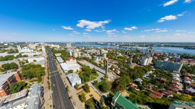 Voronezh, Rusya - 23 Ağustos 2020: Zafer Meydanı. Zafer Meydanı 'nda Stele. Voronezh 'in Kurtarıcıları Anıtı