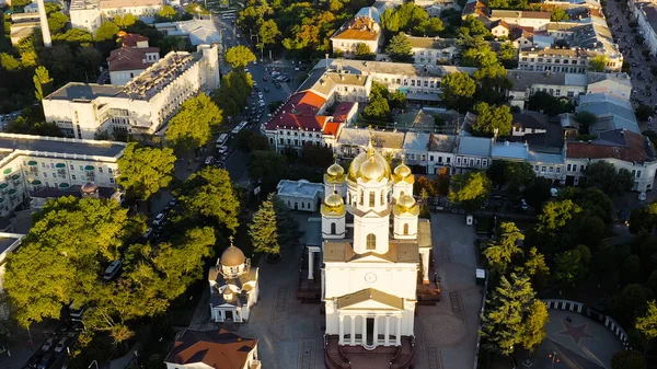 Simferopol Kırım Ağustos 2020 Alexander Nevsky Katedrali Gün Batımında Şehir — Stok fotoğraf