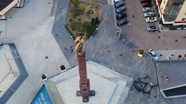 Stawropol Russland September 2020 Schutzengel Der Kreuzstadt Alexandrowskaja Platz Sonnenuntergang — Stockfoto