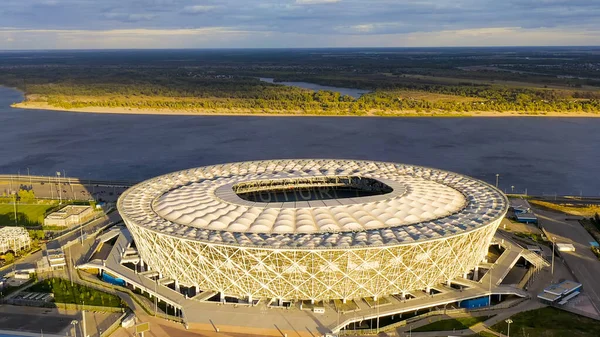 Wolgograd Russland September 2020 Wolgograd Arena Rotor Stadium Blick Bei — Stockfoto