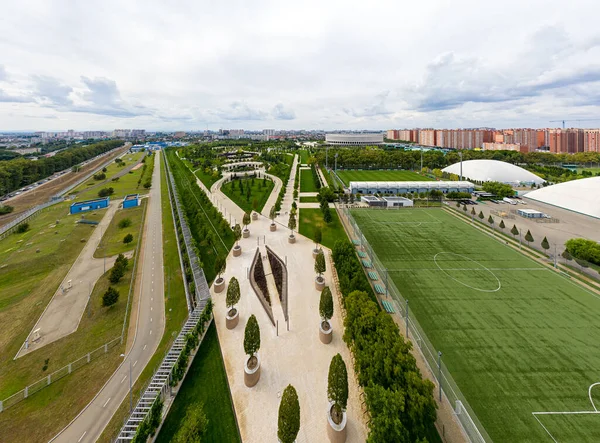 Krasnodar Rusia Agosto 2020 Estadio Krasnodar Parque Público Krasnodar Vista — Foto de Stock