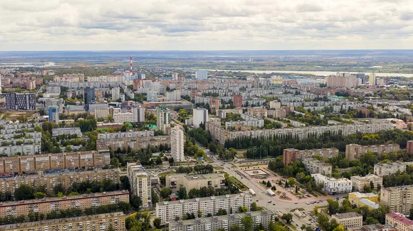 Samara Rusya Samara Şehrinin Panoramik Görüntüsü Hava Görünümü — Stok fotoğraf
