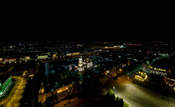 Tula Rosja Kreml Nocny Widok Powietrza Katedra Wniebowzięcia Kremla Tula — Zdjęcie stockowe