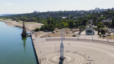 Voronezh, Rusya. Amiralteyskaya Meydanı. Voronezh Nehri Embankment. 4K