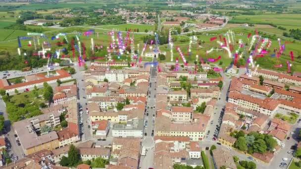 Palmanova, Udine, Italien. Ein beispielhaftes Befestigungsprojekt seiner Zeit wurde 1593 errichtet. 4K — Stockvideo