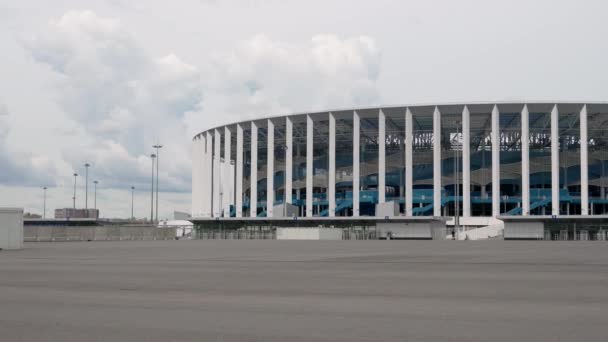 Nischni Nowgorod, Russland. Nischni-Nowgorod-Stadion. Austragungsort 2018 FIFA. 4K — Stockvideo