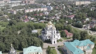 Dmitrov, Rusya. Dmitrov Kremlin 'de bulunan Kutsal Bakire Meryem' in Varsayımı Katedrali. 16. yüzyılın başlarında yapılmış bir mimari anıt. 4K