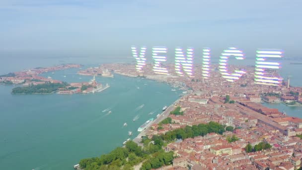Venecia, Italia. Vista panorámica del centro histórico de Venecia. día soleado. 4K — Vídeos de Stock