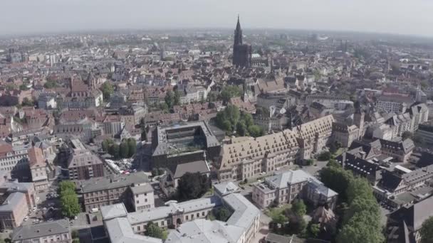 Estrasburgo, França. A parte histórica da cidade, a Catedral de Estrasburgo. 4K — Vídeo de Stock