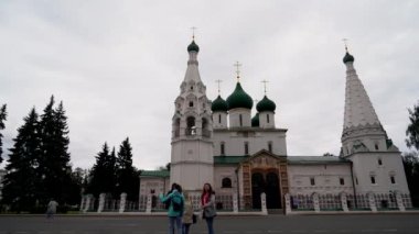 Rusya, Yaroslavl. Sovyet Meydanı. Peygamber Elijah 'ın tapınağı. 4K