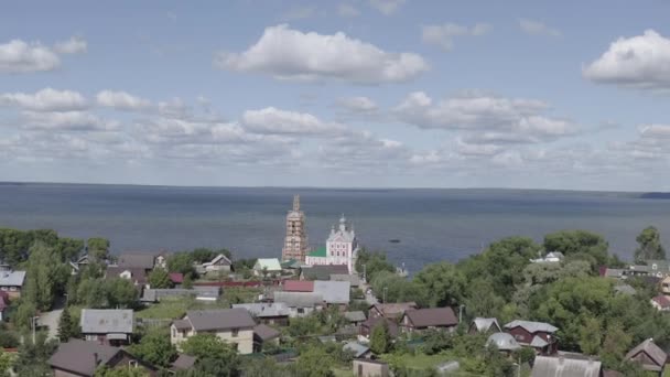Pereslavl-Zalessky, Rusya. Novospassky Manastırı 'ndaki 40 Şehit Kilisesi ya da Spasskaya Sloboda' daki 40 Kurban Tapınağı ya da Sorokasvyats Kilisesi. — Stok video
