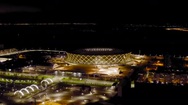 Volgograd, Rusko. Volgograd Arena je mezinárodní fotbalový stadion postavený ve Volgogradu pro mistrovství světa ve fotbale2018. Stadion - Rotor. 4K — Stock video