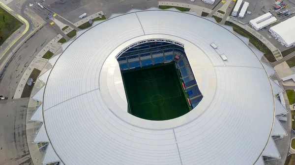 Samara Russland September 2020 Stadion Der Samara Arena Herbstwolken Luftaufnahme — Stockfoto