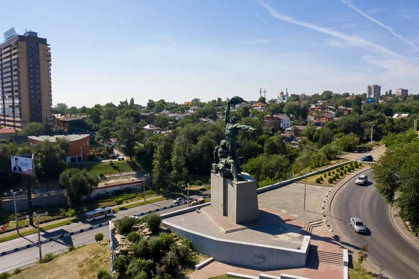 Rosztov Don Oroszország 2020 Augusztus 1902 Sztrájk Emlékműve Légi Felvétel — Stock Fotó