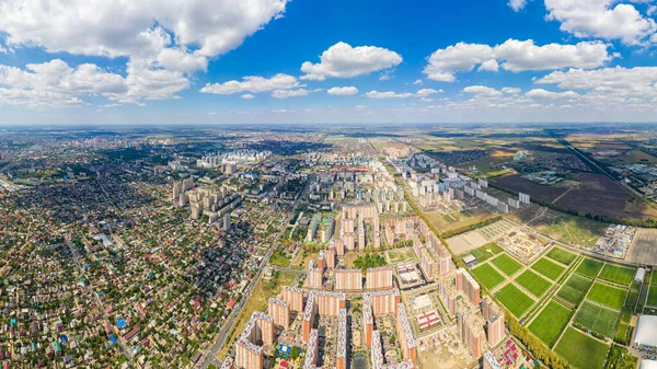 Krasnodar Rússia Agosto 2020 Nova Área Residencial Panorama Vista Aérea — Fotografia de Stock