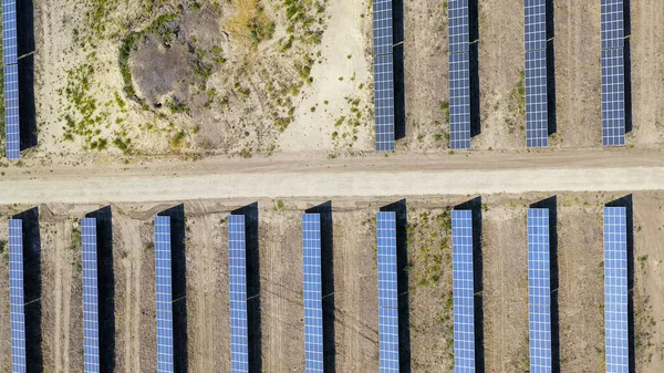 Russland Gebiet Stawropol Solarkraftwerk Einem Klaren Sonnigen Tag Luftaufnahme Kopf — Stockfoto
