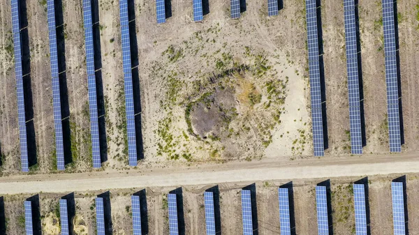 Russland Gebiet Stawropol Solarkraftwerk Einem Klaren Sonnigen Tag Luftaufnahme — Stockfoto