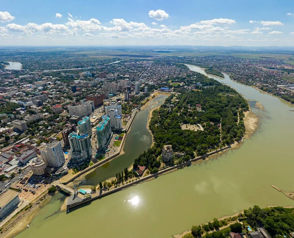 Krasnodar Russia General Panorama City Krasnodar Summer Aerial View — Stock Photo, Image