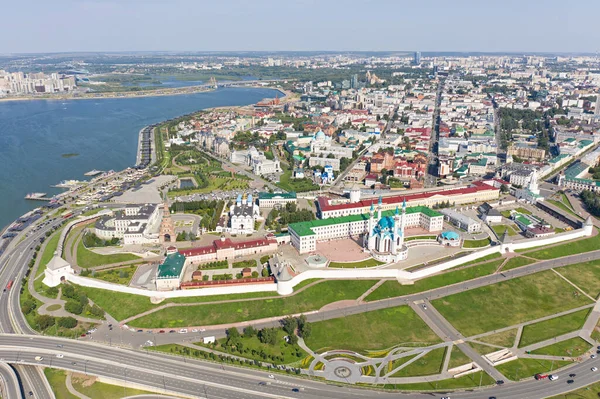 Kazan Rusya Şehrin Ana Ilgi Odağı Kazan Kremlin Dir Hava — Stok fotoğraf