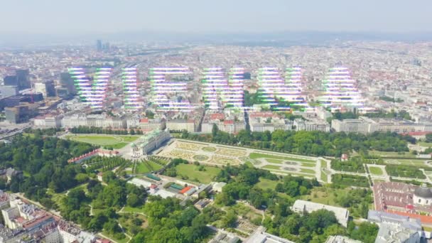 Wien. Belvedere ist eine barocke Schlossanlage in Wien. Erbaut von Lucas von Hildebrandt Anfang des 18. Jahrhunderts. 4K — Stockvideo