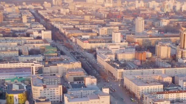 Dolly Zoomen Ekaterinburg Rusland Maart 2020 Centrale Straat Van Stad — Stockvideo