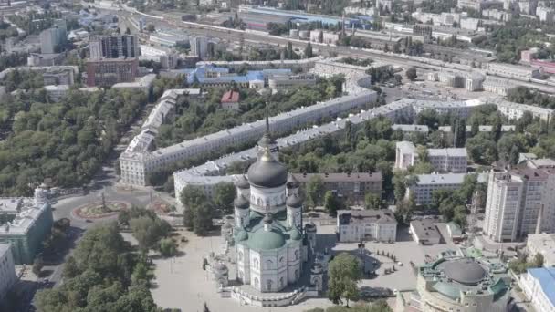沃罗涅日，俄罗斯宣布主教座堂-俄罗斯东正教的东正教教堂，沃罗涅日大都会国的主要圣殿。4K — 图库视频影像