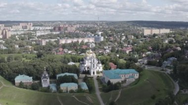 Dmitrov, Rusya. Dmitrov Kremlin 'de bulunan Kutsal Bakire Meryem' in Varsayımı Katedrali. 16. yüzyılın başlarında yapılmış bir mimari anıt. 4K