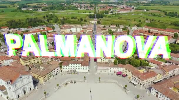 Palmanova, Udine, Italien. Ett föredömligt befästningsprojekt av sin tid fastställdes 1593. 4K — Stockvideo