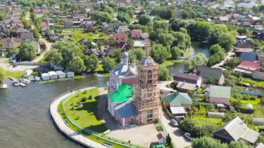 Pereslavl-Zalessky, Rusya. Novospassky Manastırı 'ndaki 40 Şehit Kilisesi ya da Spasskaya Sloboda' daki 40 Kurban Tapınağı ya da Sorokasvyats Kilisesi.