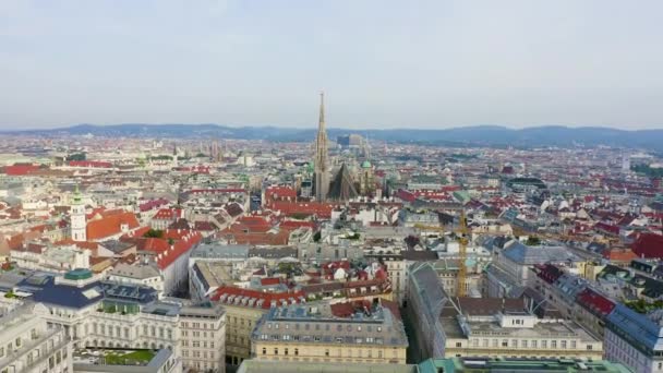 Viena, Austria. Catedral de San Esteban (Alemania: Stephansdom). Catedral Católica - el símbolo nacional de Austria. 4K — Vídeos de Stock