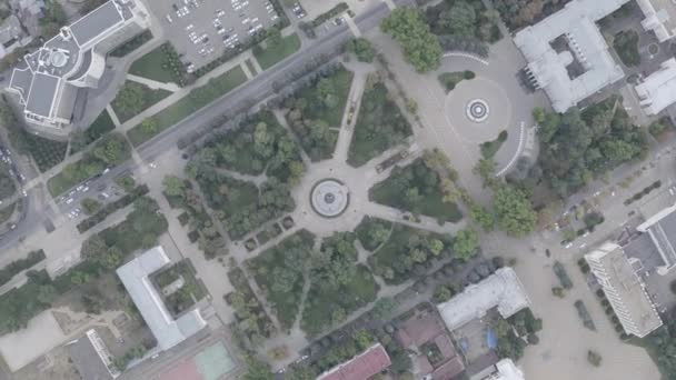 Krasnodar, Rusya. Catherine Meydanı 'ndaki İmparatoriçe II. Catherine Anıtı. Hava görüntüsü. 4K — Stok video