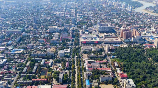 Krasnodar Russia August 2020 Krasnaya Street 夏天飞越城市上空 — 图库照片