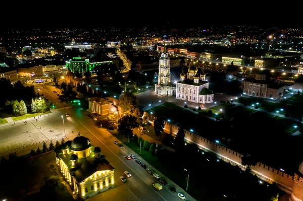 Tula Rusya Ağustos 2020 Gökyüzünden Gece Panoraması Tula Kremlin Büyük — Stok fotoğraf
