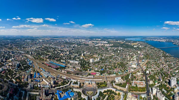 Voronezh Rusland Panorama Van Stad Vanuit Lucht Zomer Luchtzicht — Stockfoto