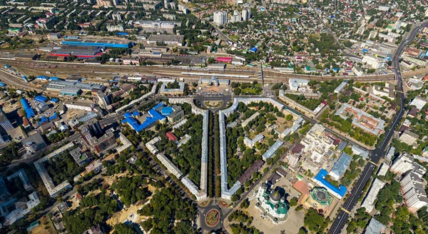 Voronezh Russia Main Railway Station Summer Aerial View — Stock Photo, Image