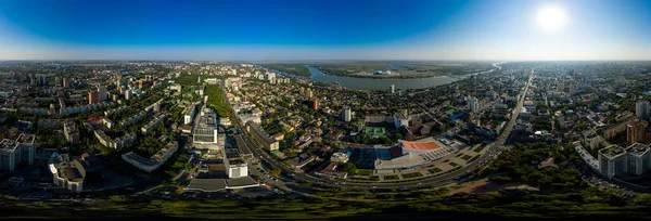 Rostov Don Rusia Panorama Verano Ciudad Desde Aire Vista Aérea — Foto de Stock