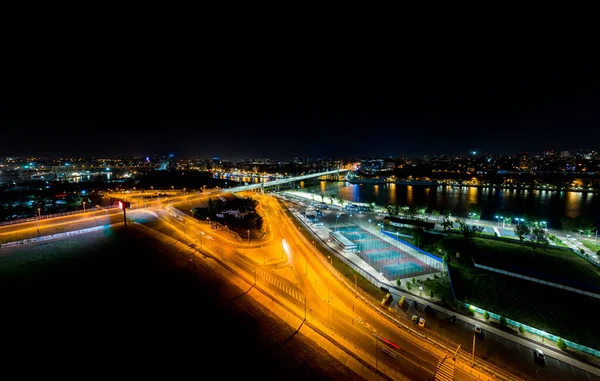 Rostov Don Rusland Nachtzicht Voroshilovsky Bridge Don River — Stockfoto