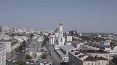 Rostov-on-Don, Rusya. Kutsal Bakire 'nin Doğuşu Katedrali. 4K