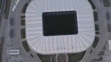 Rostov-on-Don, Rusya. Rostov Arena 'da. Futbol stadyumu, Rostov-on-Don 'da futbol şampiyonası. Gün batımı zamanı. 4K