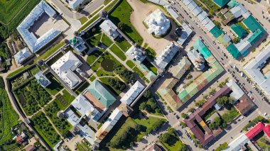 Rostov, Rusya. Rostov Kremlin. Büyük Rostov şehrinin ana ilgi odağı Havadan Bakış, Kafadan Atış  