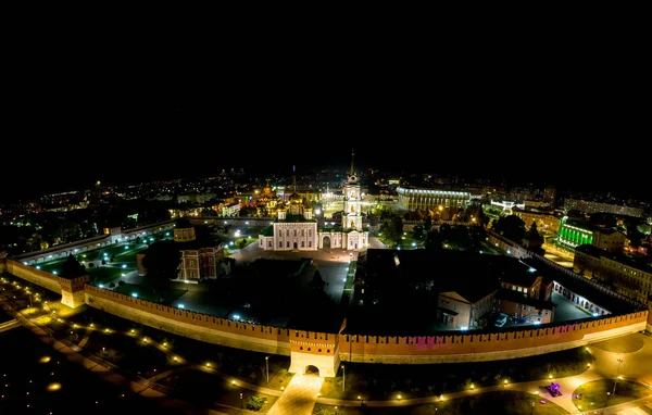 Tula Russland Kreml Nachtaufnahme Aus Der Luft Mariä Himmelfahrt Kathedrale — Stockfoto