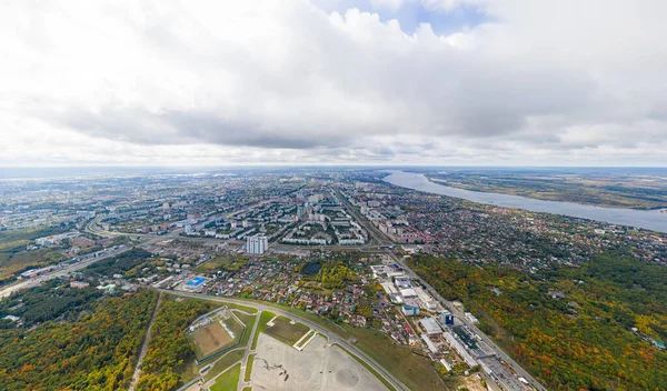 Σαμάρα Ρωσία Φθινοπωρινό Τοπίο Αεροφωτογραφία Της Πόλης Της Σαμάρας Πολλά — Φωτογραφία Αρχείου